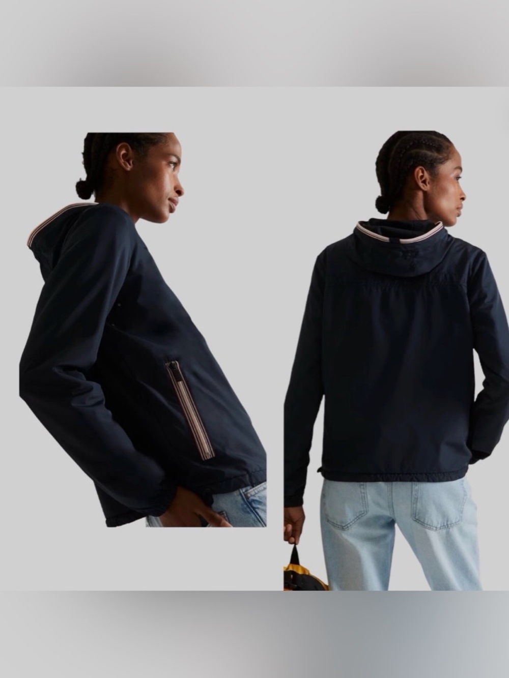 Hunter Navy Hooded Windbreaker Jacket